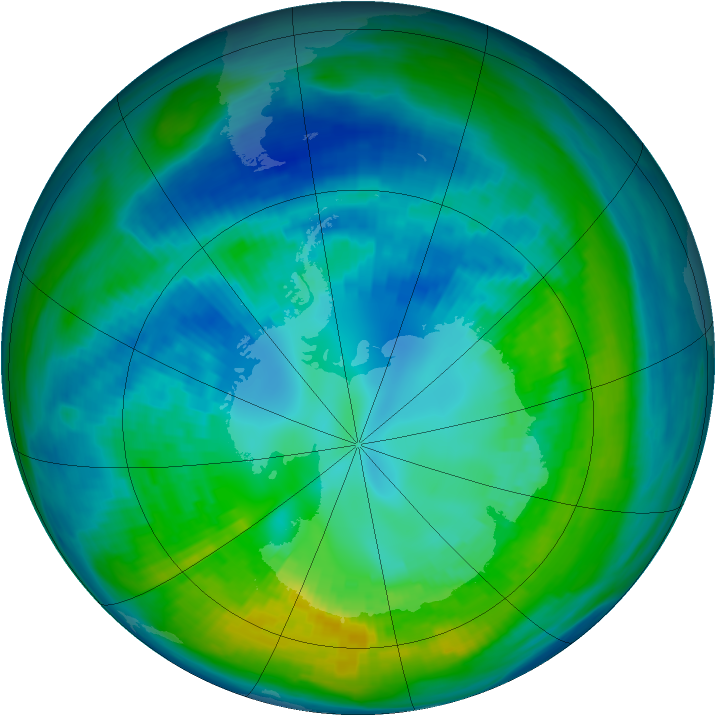 Antarctic ozone map for 18 April 1981